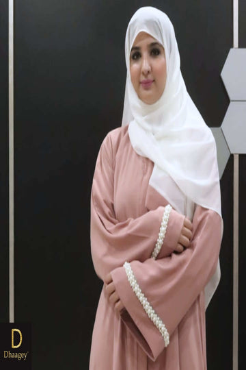 Pink Pearl Abaya - Dhaagey