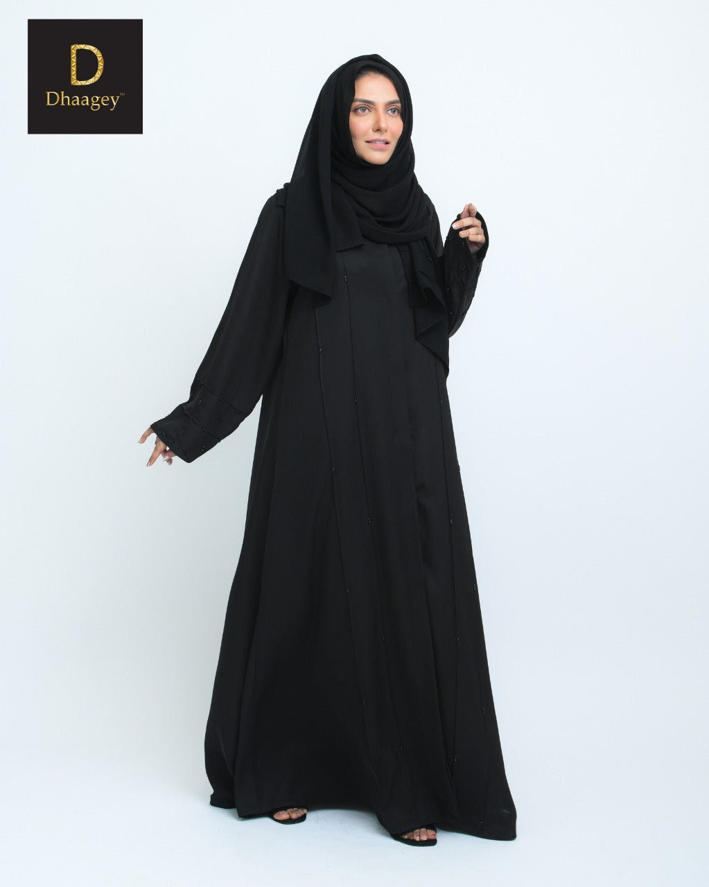 Artisan Noir Abaya - Dhaagey
