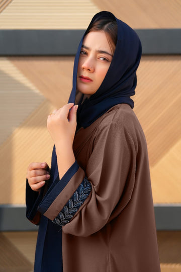 Brown Majestic Abaya - Dhaagey