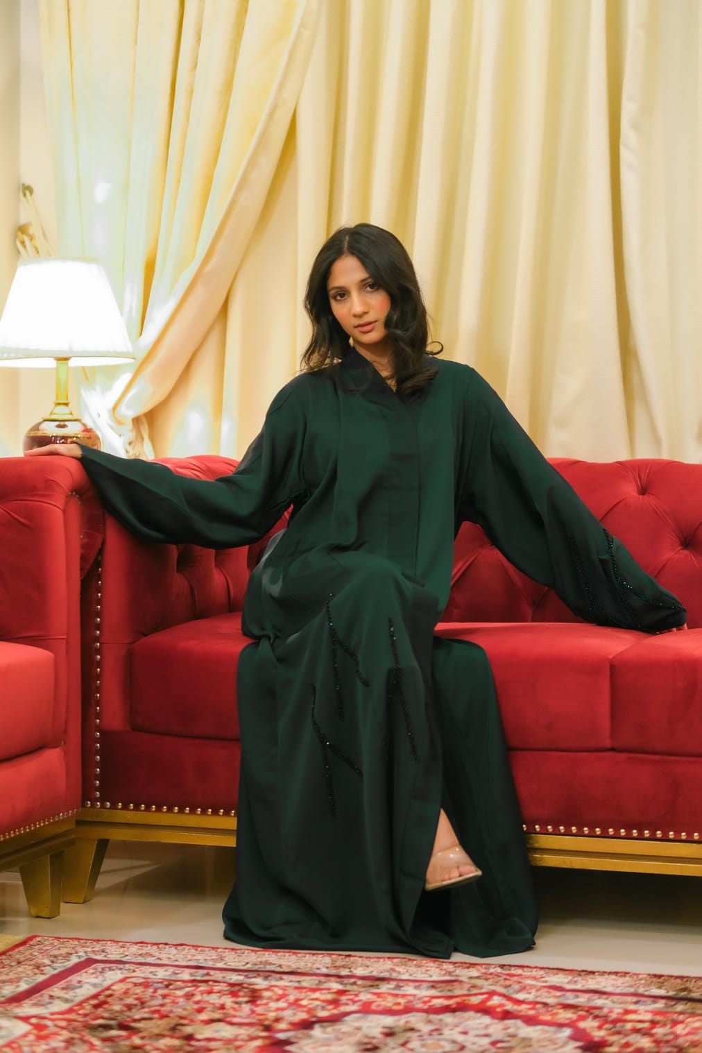 Emerald Green Abaya - Dhaagey