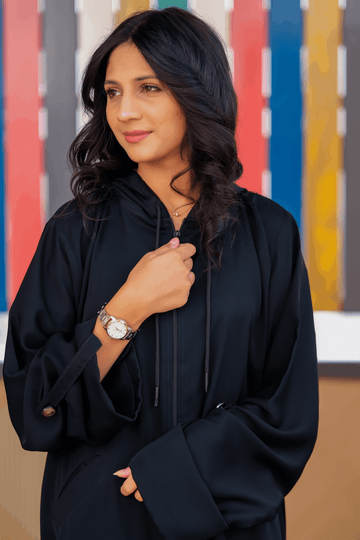 Midnight Hooded Abaya - Dhaagey