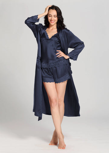 Navy Blue Camisole & Gown Set