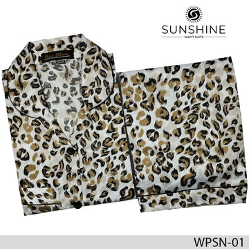 White Leopard Silk Nightdress - Dhaagey