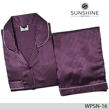 WPSN-16 Printed Silk Nightdress - Dhaagey