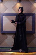 Dual Charm Grey Abaya - Dhaagey 