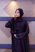 Dual Charm Grey Abaya - Dhaagey 