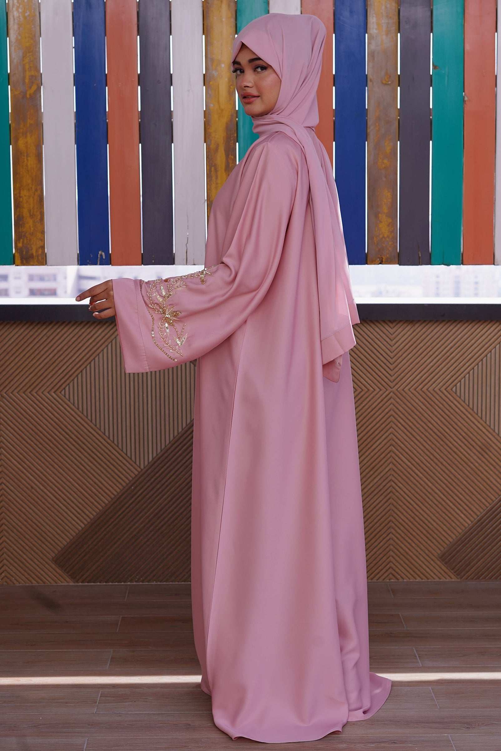 Pearl Rose Abaya - Dhaagey 