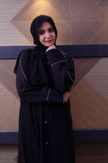 Dual Charm Grey Abaya - Dhaagey 