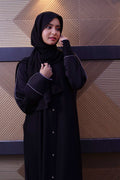 Dual Charm Grey Abaya - Dhaagey 