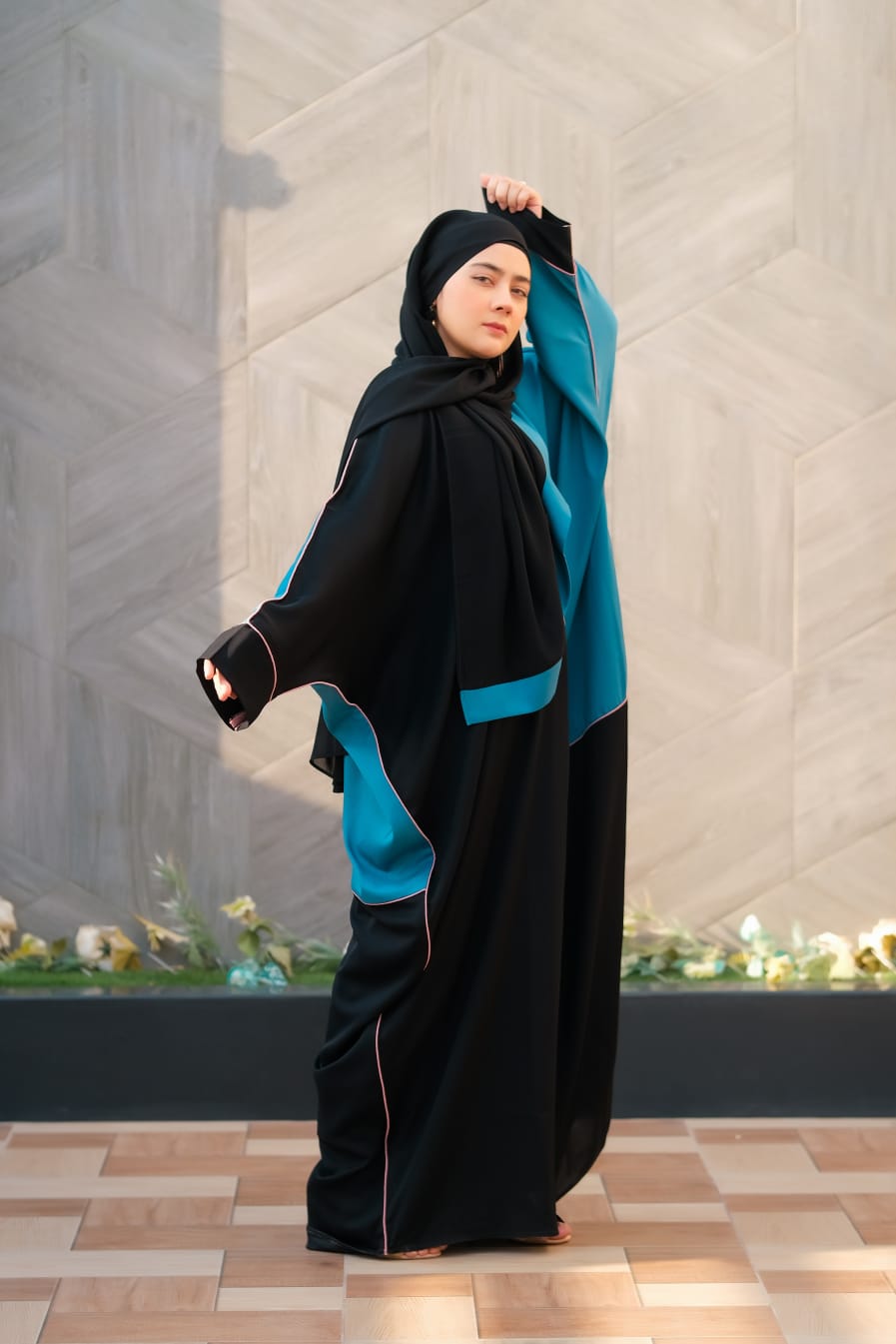 Sky Blue Baggy Abaya - Dhaagey 