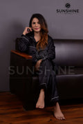 Black Silk Nightdress - Dhaagey 
