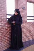 Dual Charm Green Abaya - Dhaagey 