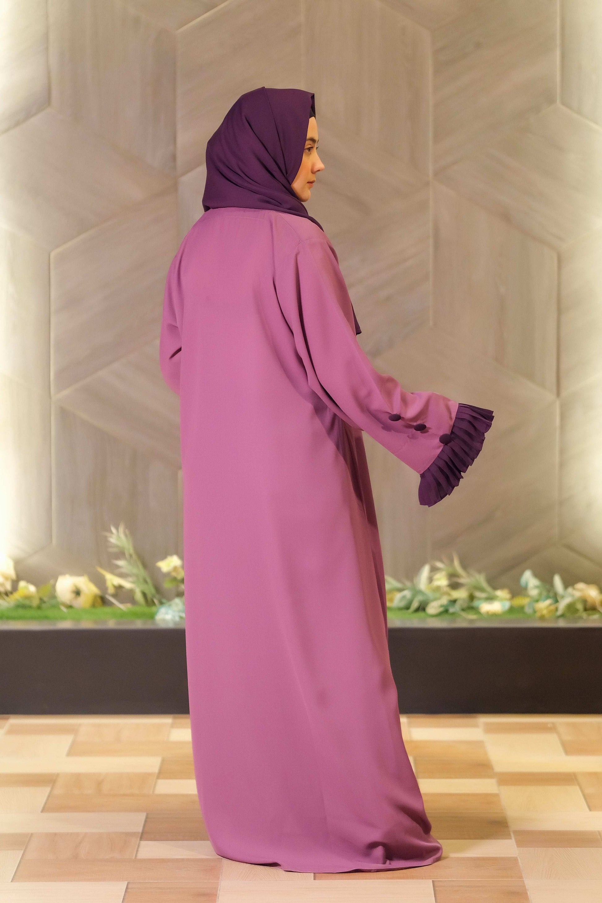 Lavender Dusk Abaya - Dhaagey 