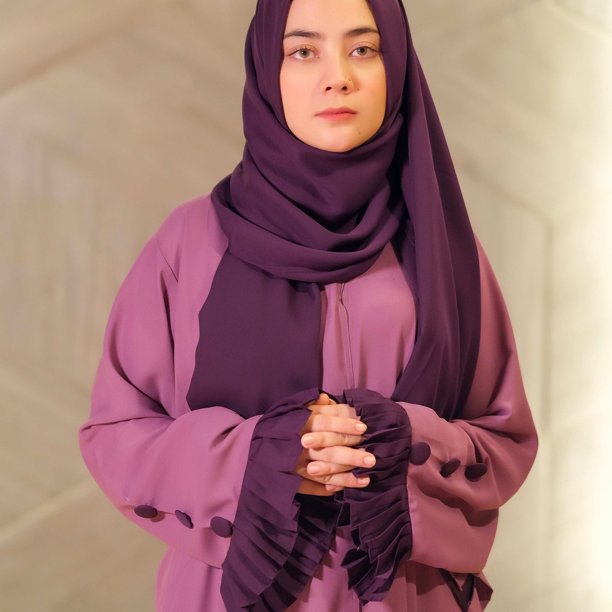 Lavender Dusk Abaya - Dhaagey 
