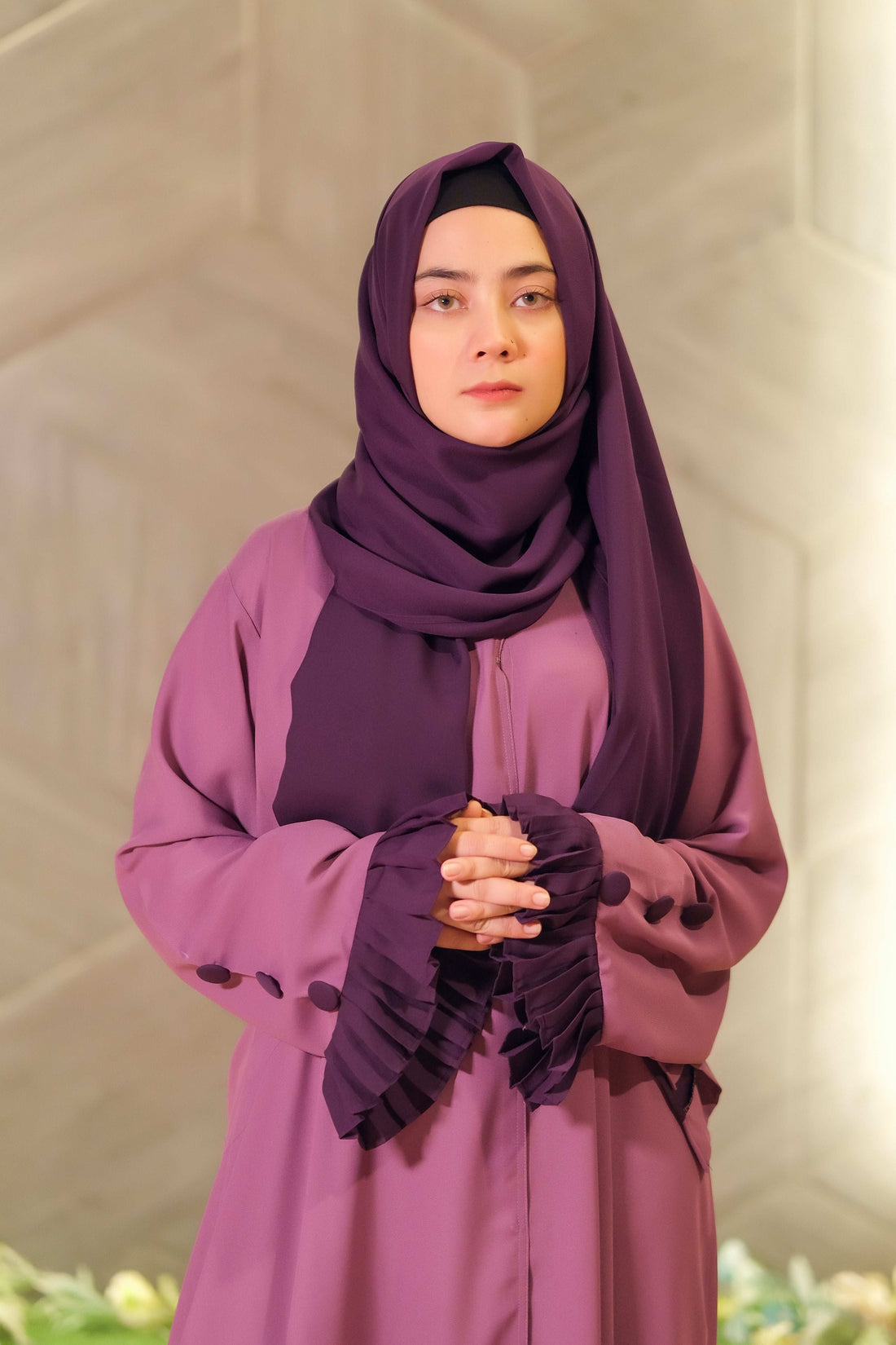 Lavender Dusk Abaya - Dhaagey 
