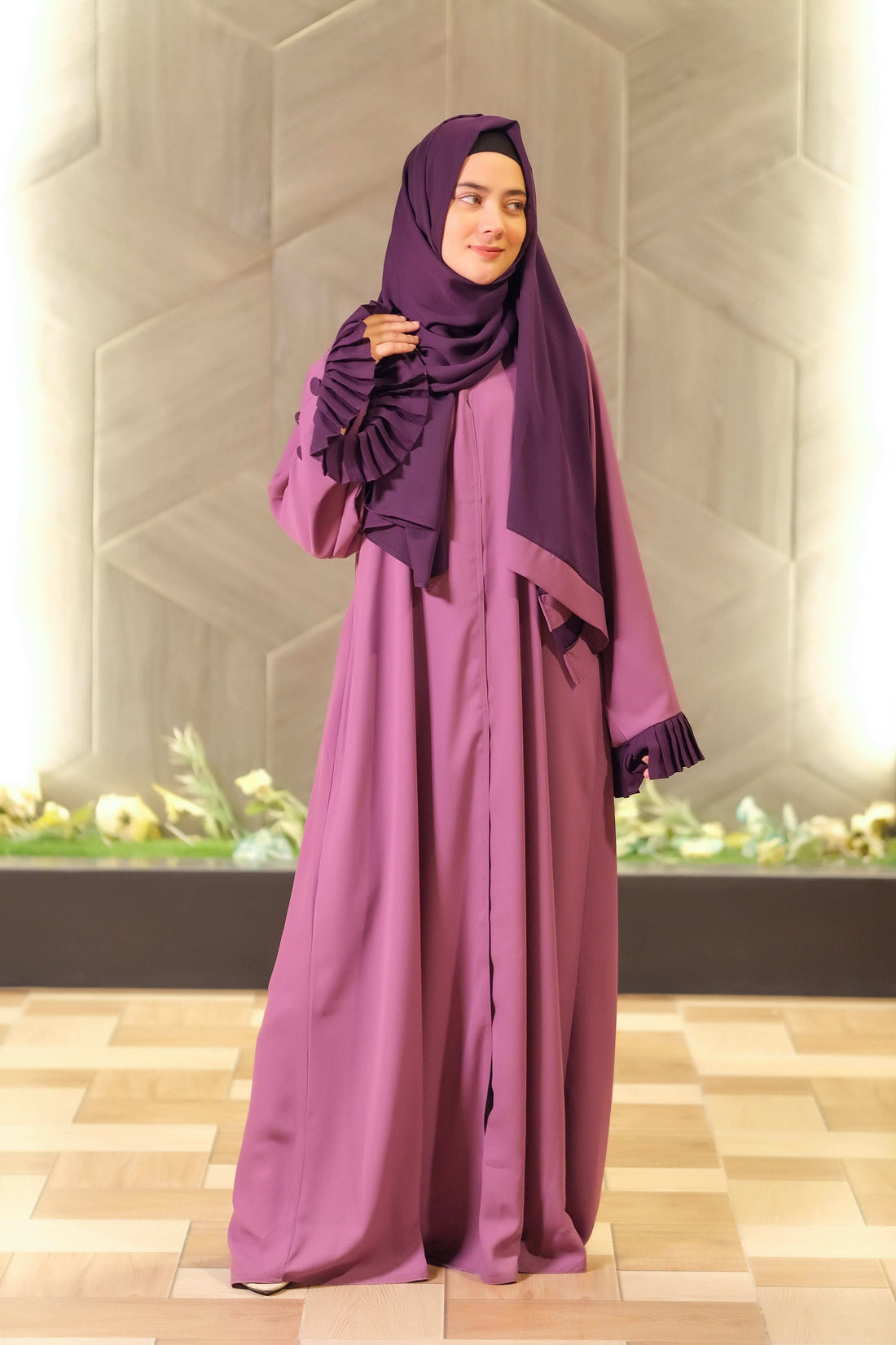 Lavender Dusk Abaya - Dhaagey 