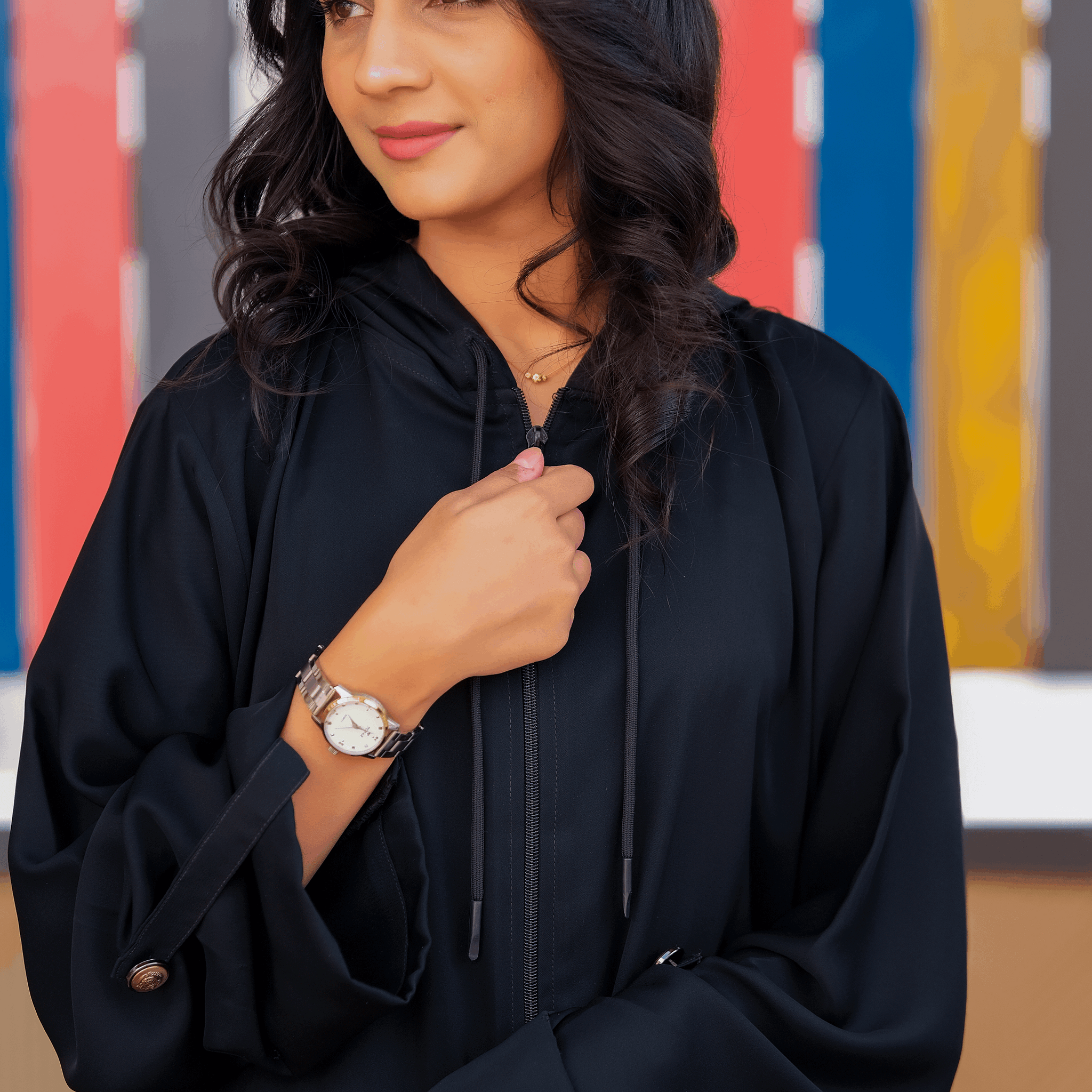 Midnight Hooded Abaya - Dhaagey 