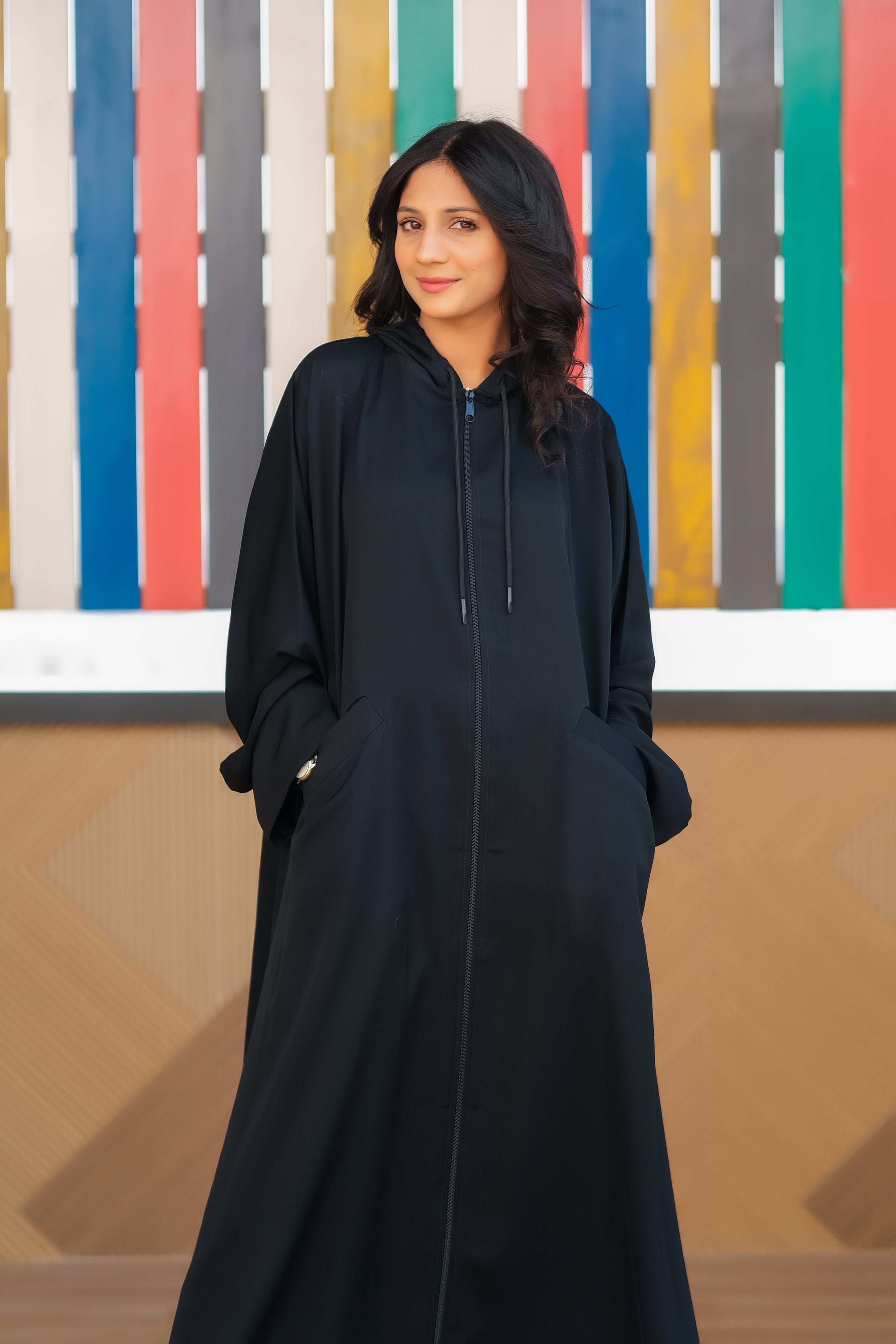 Midnight Hooded Abaya - Dhaagey 
