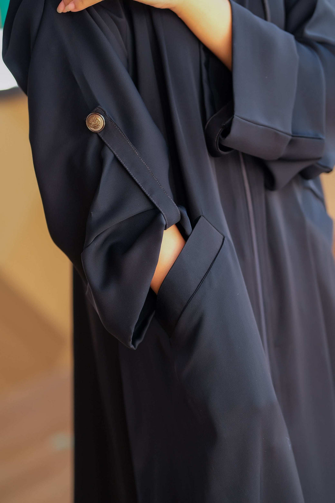 Midnight Hooded Abaya - Dhaagey 