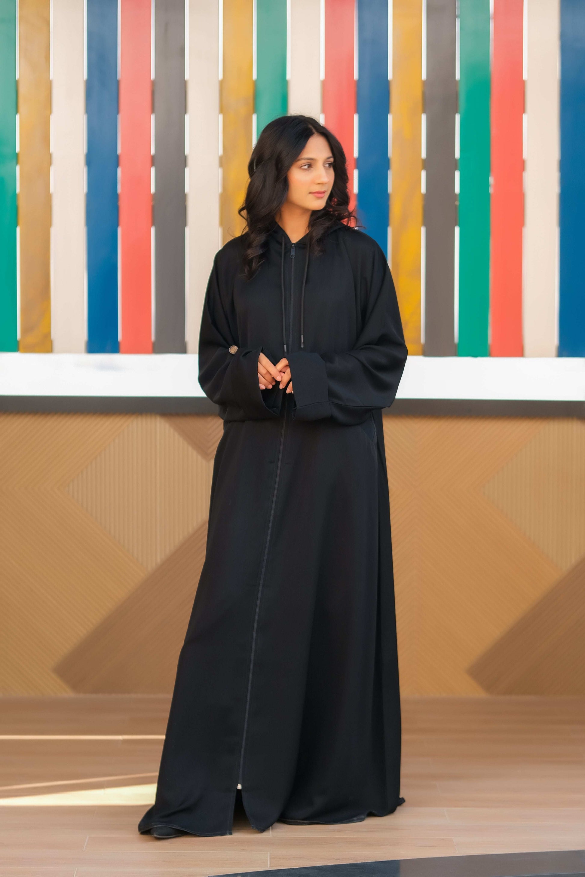 Midnight Hooded Abaya - Dhaagey 