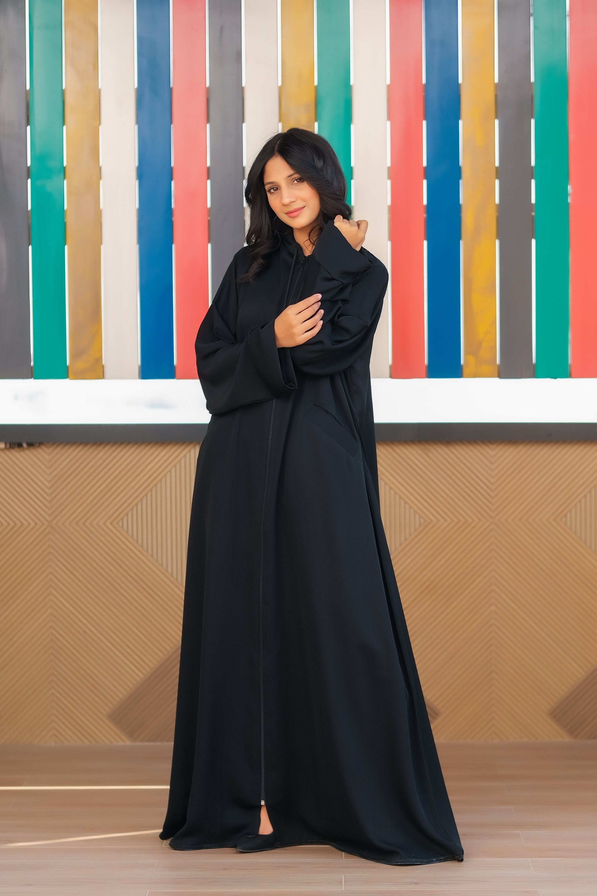 Midnight Hooded Abaya - Dhaagey 