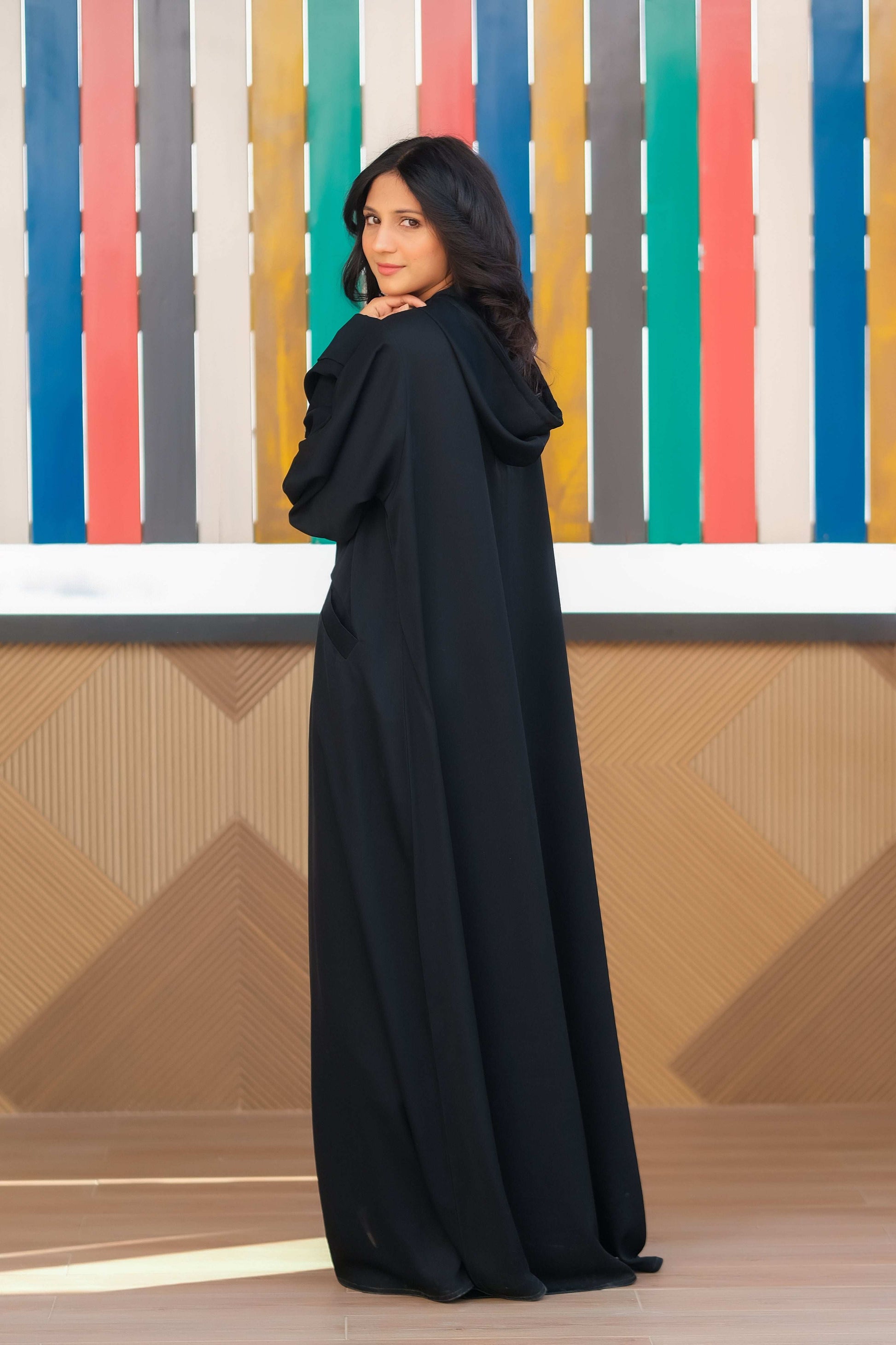 Midnight Hooded Abaya - Dhaagey 