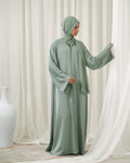 Mint Pleat Abaya - Dhaagey