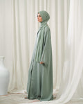 Mint Pleat Abaya - Dhaagey