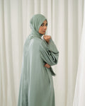 Mint Pleat Abaya - Dhaagey