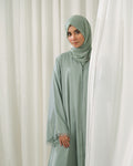 Mint Pleat Abaya - Dhaagey
