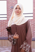 Mocha Bloom Abaya - Dhaagey 