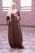 Mocha Bloom Abaya - Dhaagey 