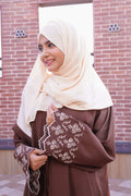 Mocha Bloom Abaya - Dhaagey 