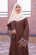 Mocha Bloom Abaya - Dhaagey 