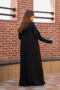 Noir Sport Stripe Abaya - Dhaagey 