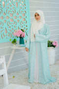 Nura Light Green Layer Abaya - Dhaagey 