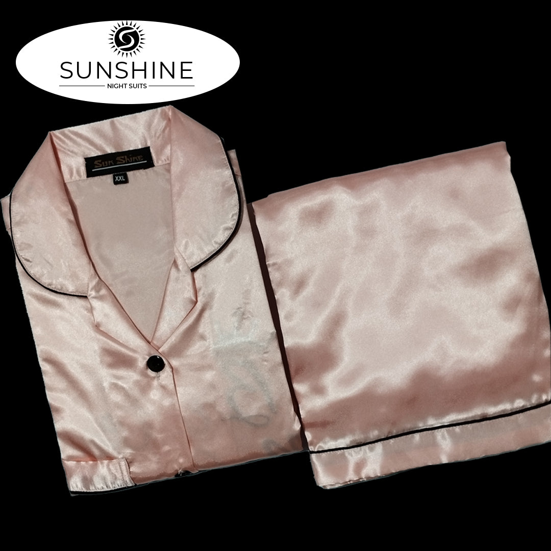 Peach Silk Nightdress - Dhaagey 