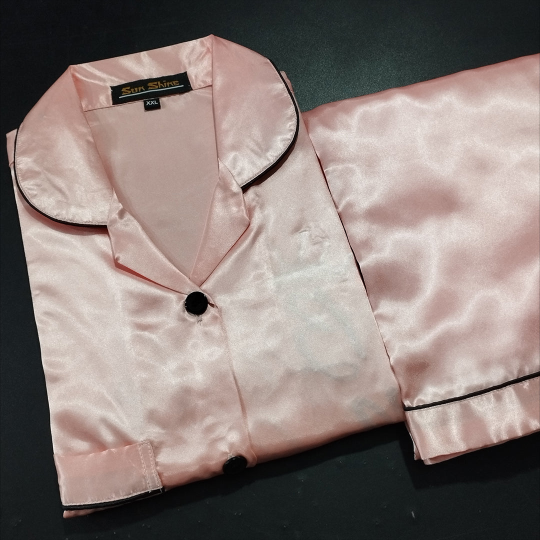 Peach Silk Nightdress - Dhaagey 