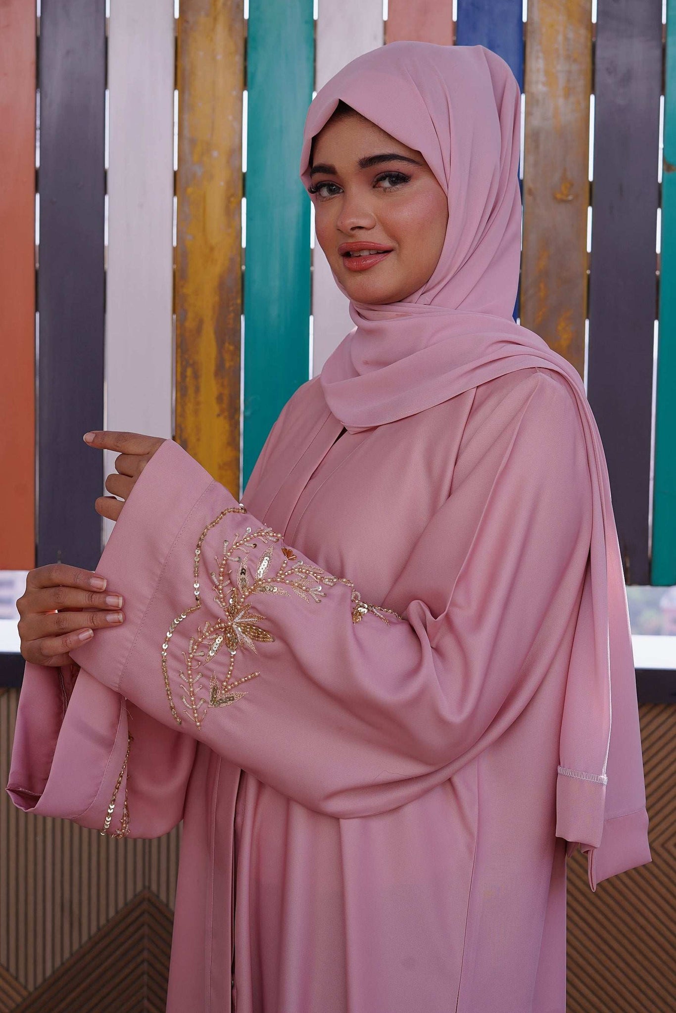 Pearl Rose Abaya - Dhaagey 