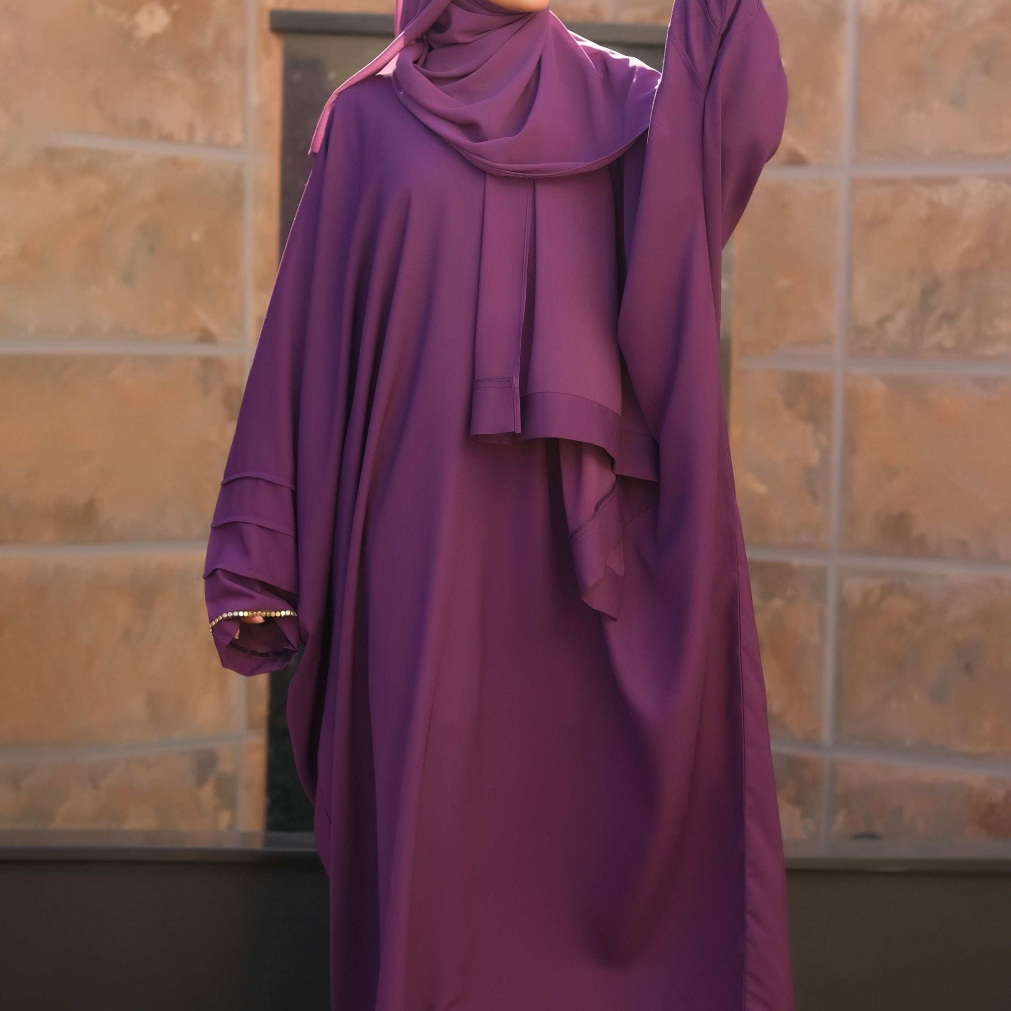 Purple Butterfly Abaya - Dhaagey 
