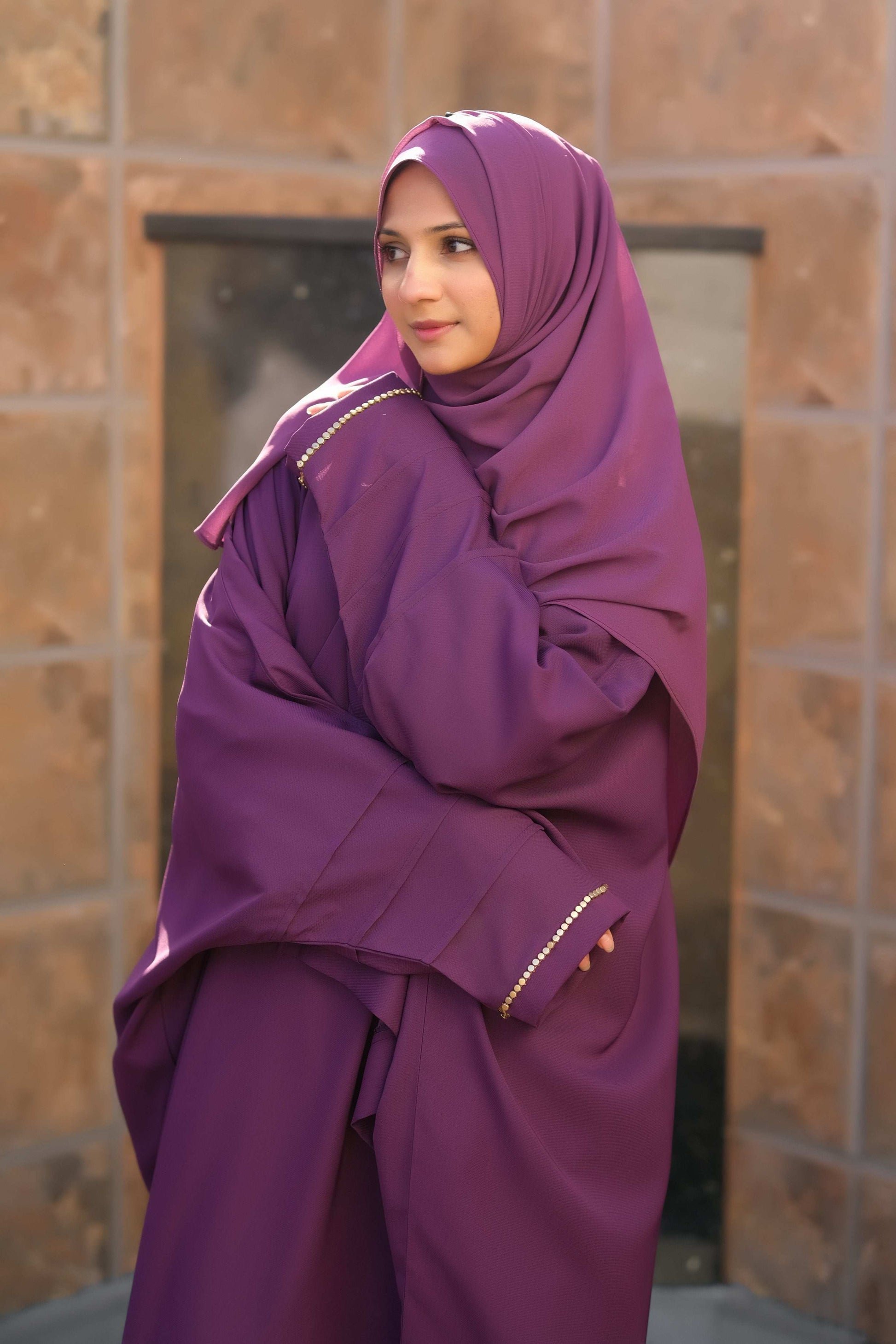 Purple Butterfly Abaya - Dhaagey 