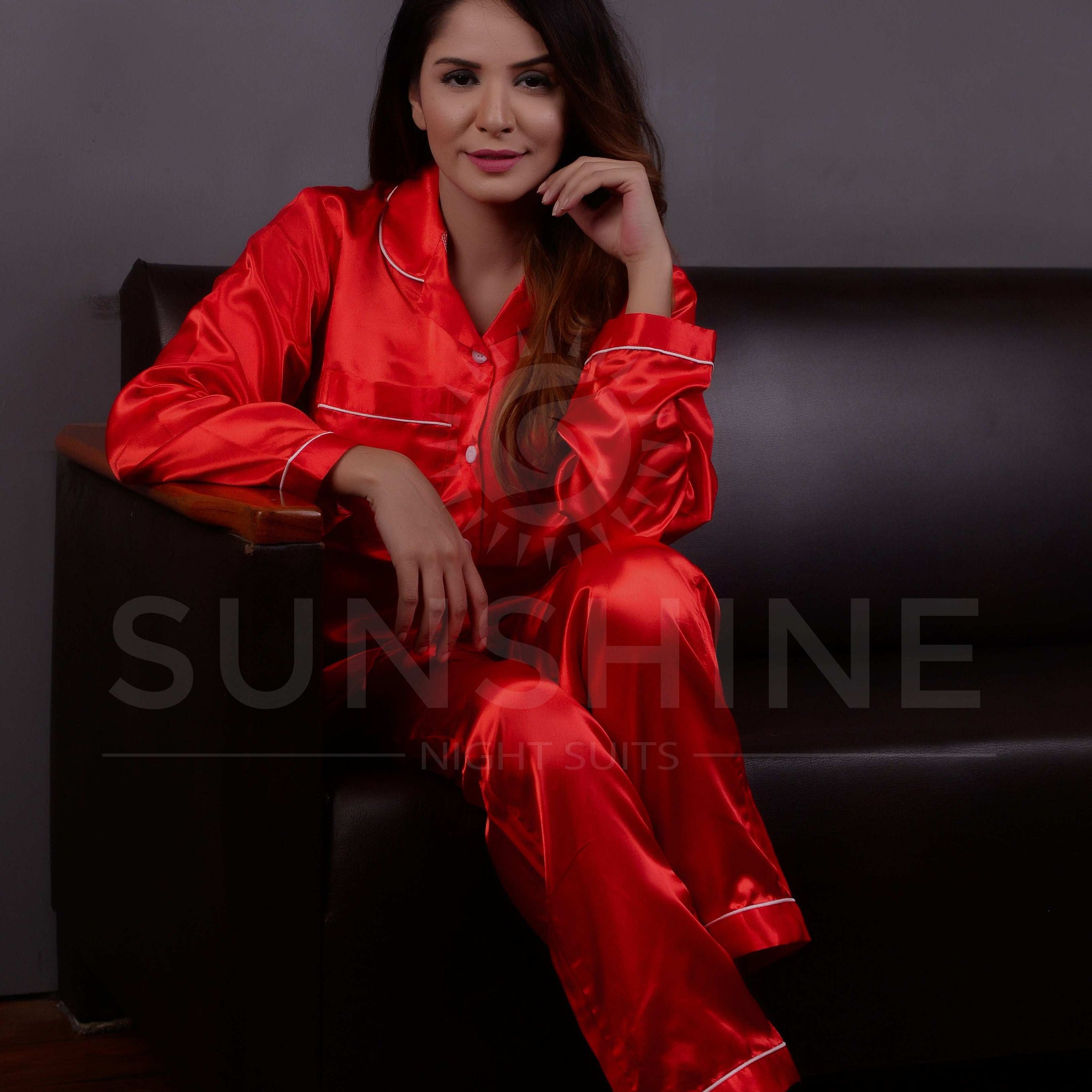 Red Silk Nightdress - Dhaagey 