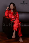 Red Silk Nightdress - Dhaagey 