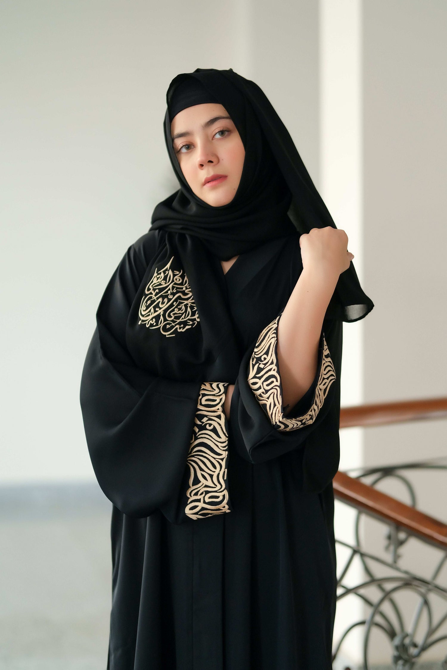 Safaa Calligraphy Abaya - Dhaagey shop_this_look_amDhCa