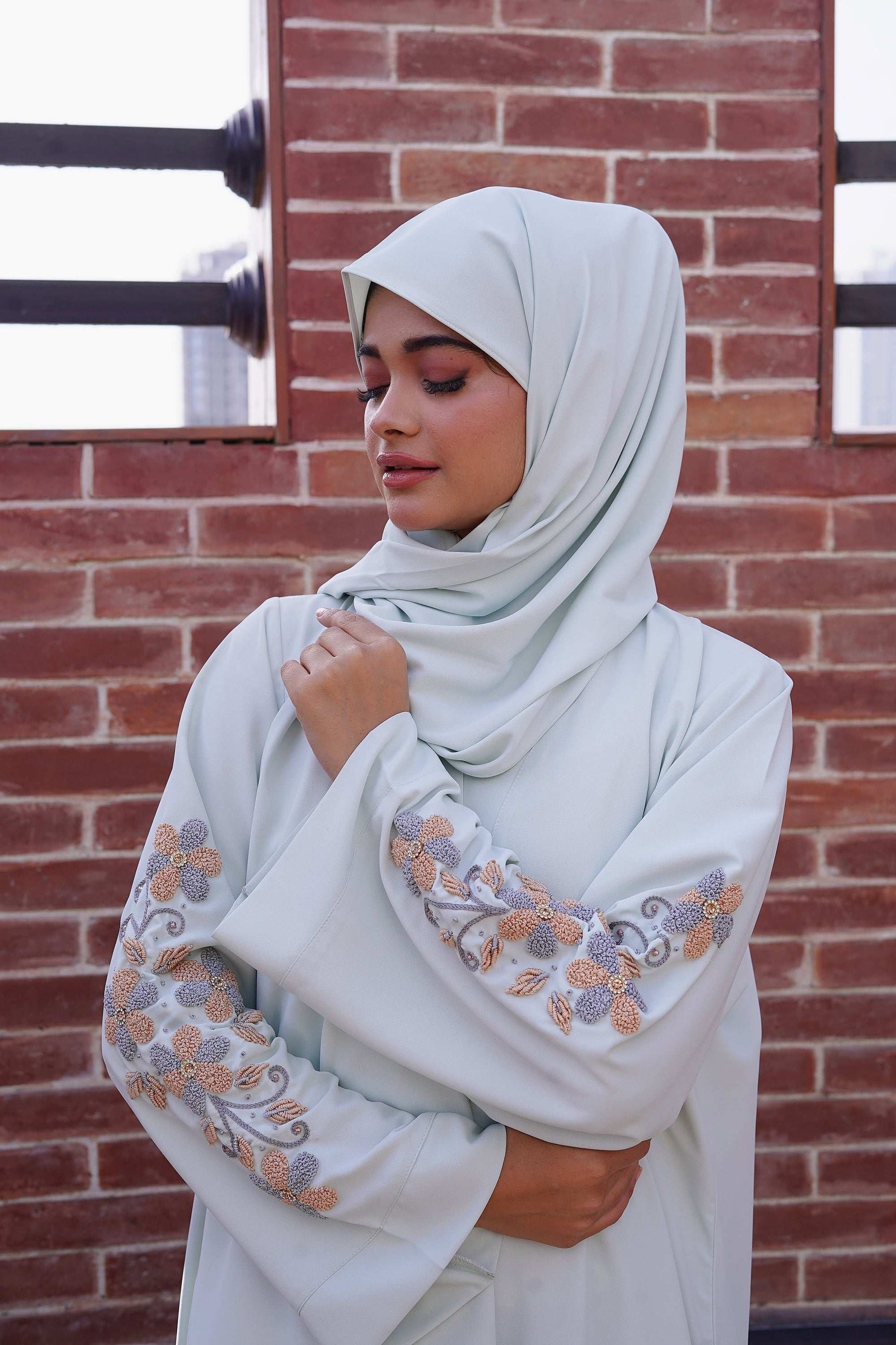 Sage Whisper Abaya - Dhaagey 