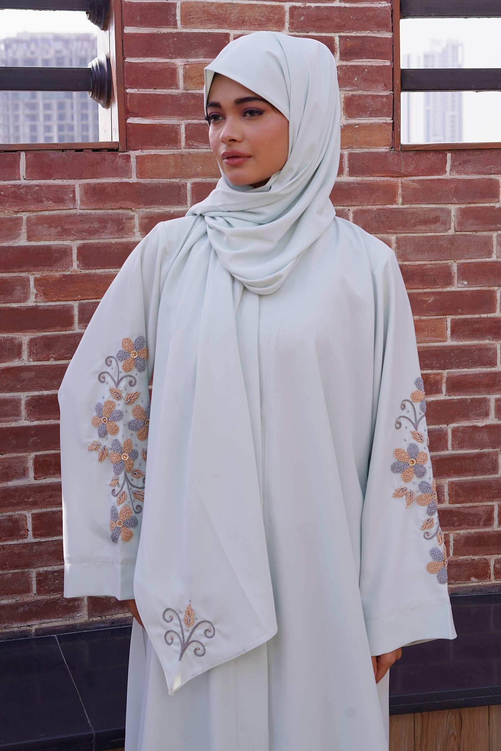 Sage Whisper Abaya - Dhaagey 
