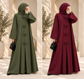 Serene Loop Abaya in olive and maroon
