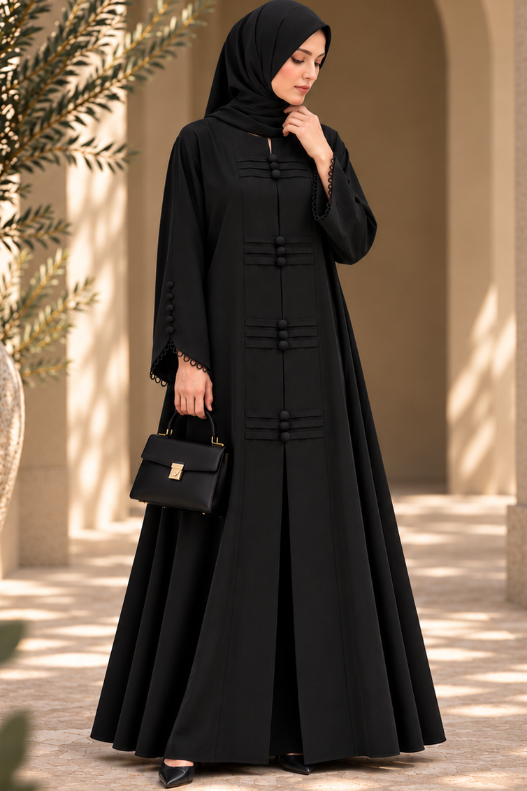Serene Loop Black Abaya By Dhaagey