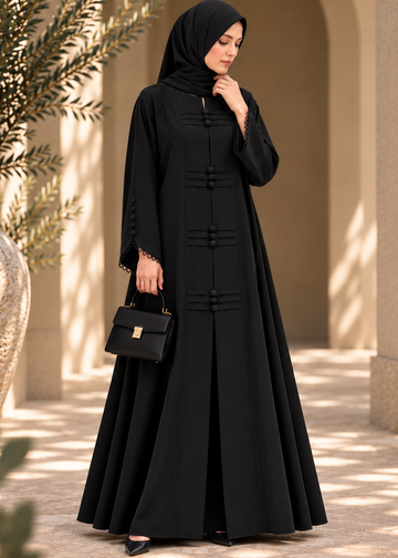 Serene Loop Black Abaya By Dhaagey