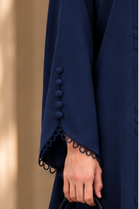Serene Navy Blue Loop Abaya Full by Dhaagey